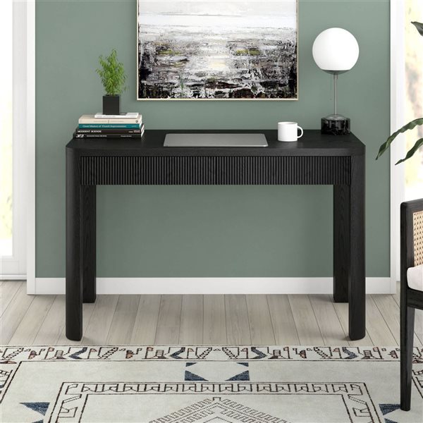 Hailey Home Mendoza 48-in Wide Rectangular Desk - Black Grain