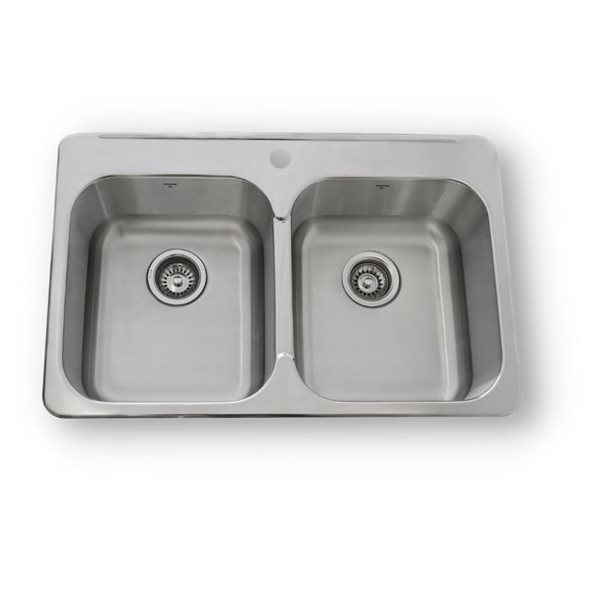 Sink Rona ONEX 31.25 x 20.5-in Stainless Steel Double Bowl Drop-In Kitchen Sink ...