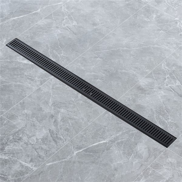 RAINLEX 36-in W Linear Stainless Steel Kitchen Sink Drain - Matte Black