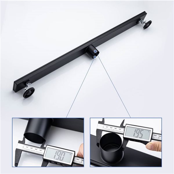 RAINLEX 36-in W Linear Stainless Steel Kitchen Sink Drain - Matte Black