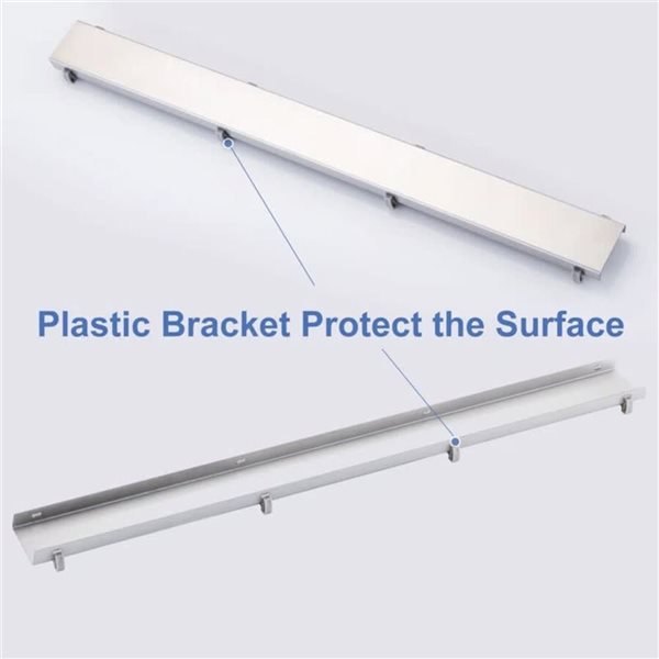 RAINLEX 24-in Linear Stainless Steel Shower Drain - Brushed Nickel