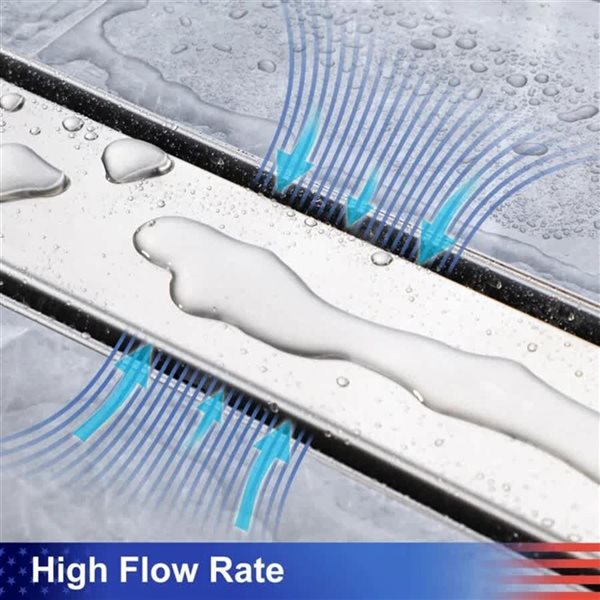 RAINLEX 24-in Linear Stainless Steel Shower Drain - Brushed Nickel