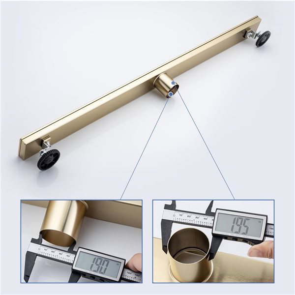 RAINLEX 36-in W Linear Stainless Steel Shower Drain - Brushed Gold
