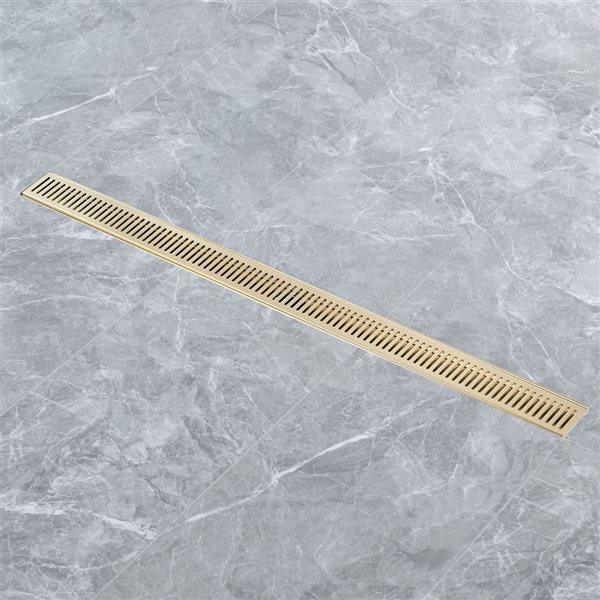 RAINLEX 36-in W Linear Stainless Steel Shower Drain - Brushed Gold