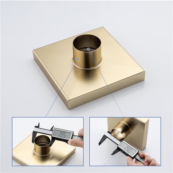 RAINLEX 6-in W Linear Stainless Steel Shower Drain - Brushed Gold