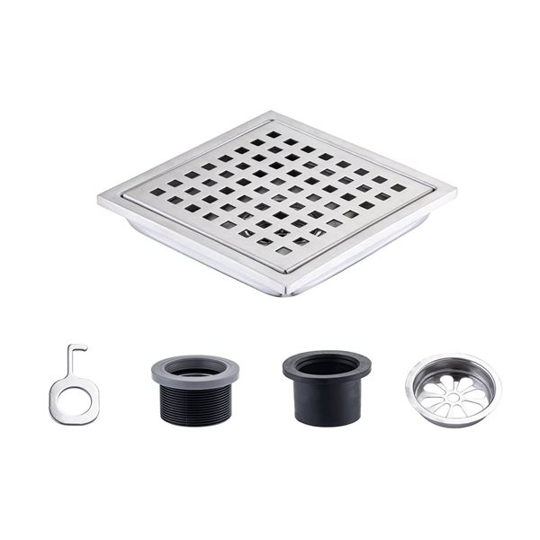 RAINLEX 6-in W Linear Stainless Steel Shower Drain - Brushed Nickel