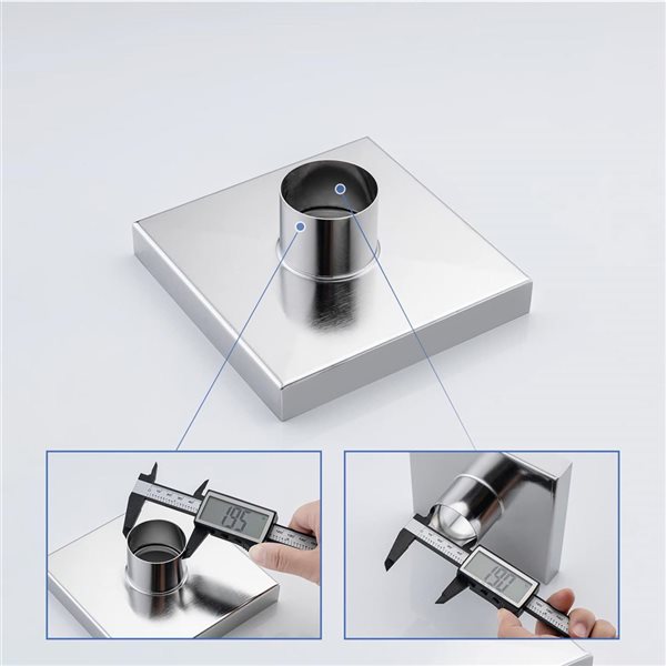 Drain de douche linéaire RAINLEX 8 po en acier inoxydable, nickel brossé
