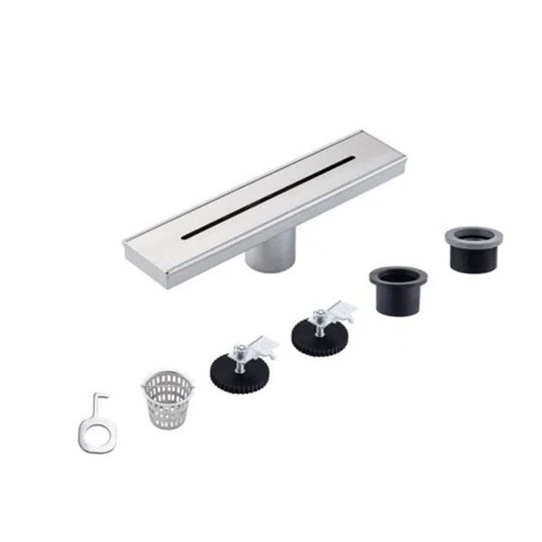 RAINLEX 12-in W Linear Stainless Steel Shower Drain - Brushed Nickel