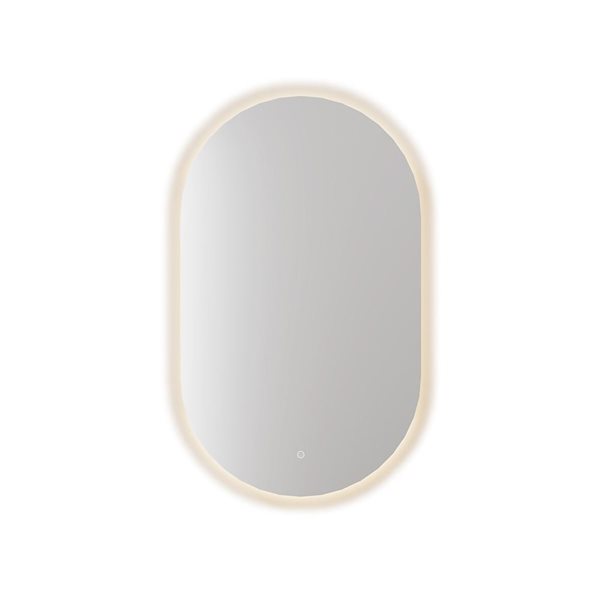 Jade Bath 24 x 47-in Oval White Touchscreen Wall Back-Lit LED Mirror