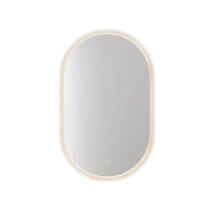 Jade Bath 23 x 29-in Oval White Touchscreen Wall Back-Lit LED Mirror