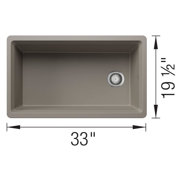 BLANCO Inteos Silgranit 33-in Single Bowl Reversible Undermount Workstation Kitchen Sink - Truffle