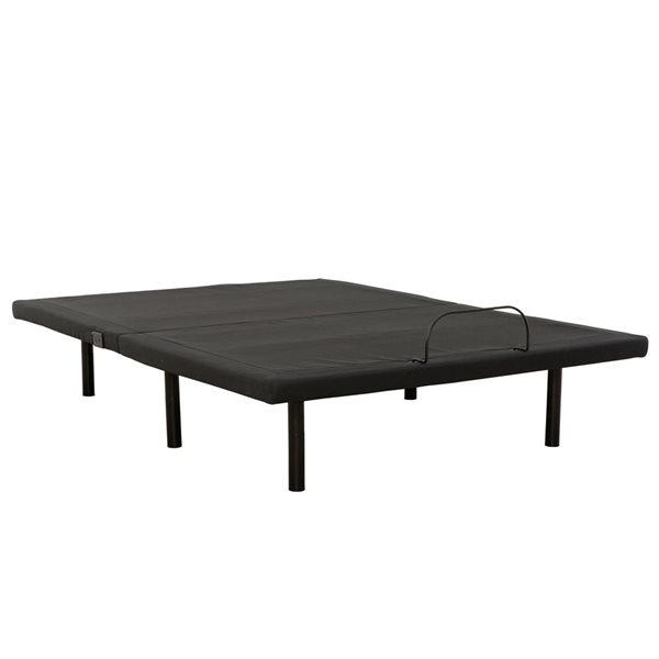 Primo International Sora Black Linen-Look Fabric Adjustable Bed Base with USB and Wireless Remote - King