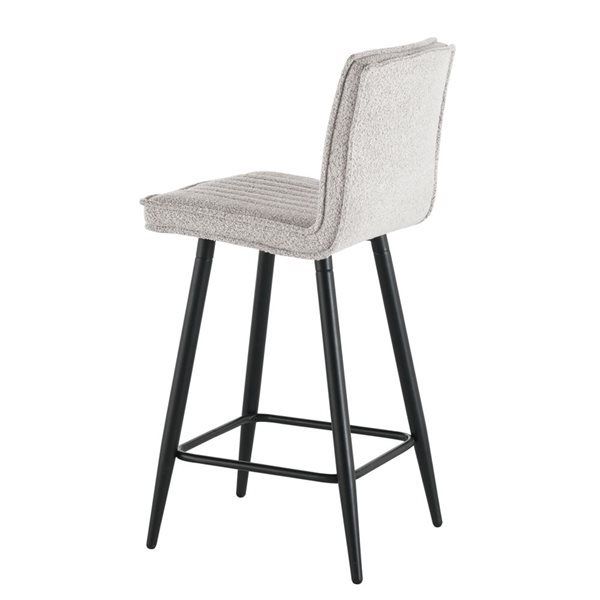 Primo International Noelle Docia Grey Polyester Upholstered Modern Bar Stool - Set of 2