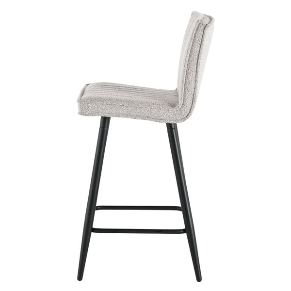 Primo International Noelle Docia Grey Polyester Upholstered Modern Bar Stool - Set of 2