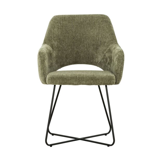 Primo International Giovanni Forest Green Velvet Upholstered Armless Accent Dining Chair