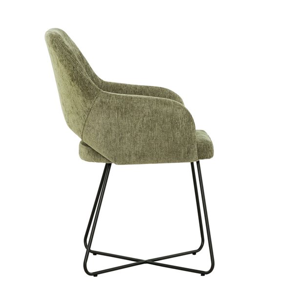 Primo International Giovanni Forest Green Velvet Upholstered Armless Accent Dining Chair
