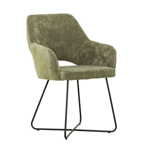 Primo International Giovanni Forest Green Velvet Upholstered Armless Accent Dining Chair