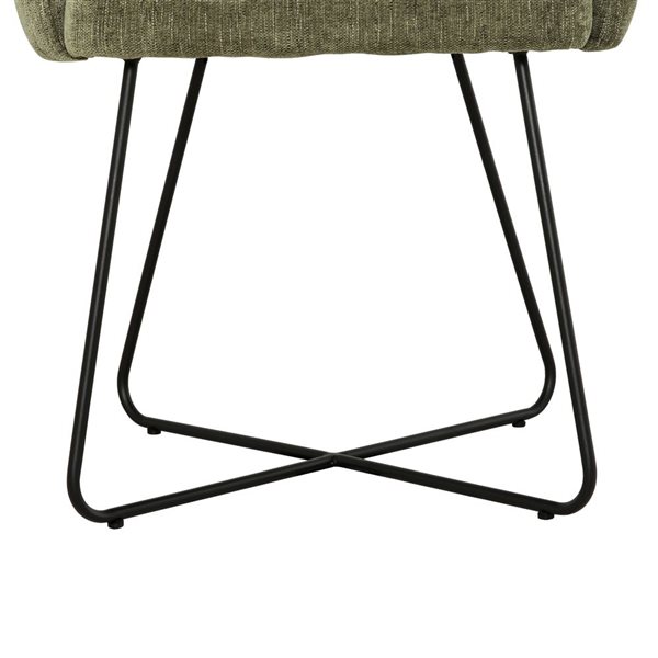 Primo International Giovanni Forest Green Velvet Upholstered Armless Accent Dining Chair
