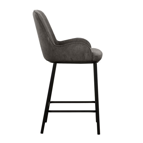 Primo International Aspen Uzzi Grey Polyester Upholstered Modern Counter Chair - Set of 2