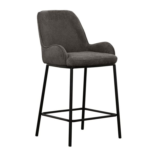 Primo International Aspen Uzzi Grey Polyester Upholstered Modern Counter Chair - Set of 2