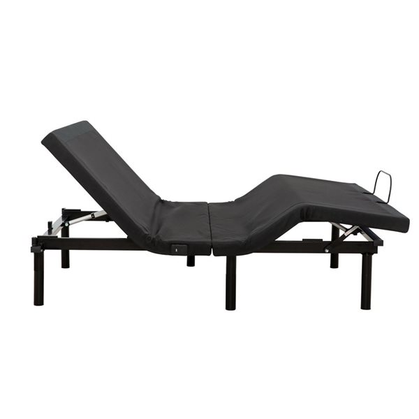 Primo International Altu Black Linen-Look Fabric Adjustable Bed Base with Wireless Remote - Full