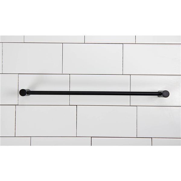 Frost 24-in L Matte Black Stainless Steel Wall-Mount Single Towel Bar