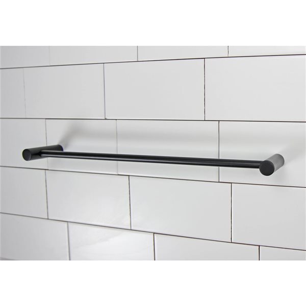 Frost 24-in L Matte Black Stainless Steel Wall-Mount Single Towel Bar