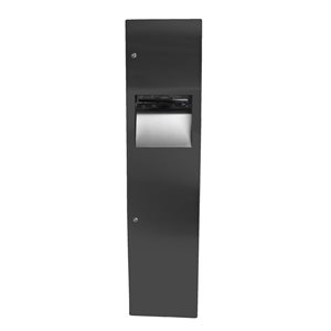 Frost 13.75 W x 4.5 D x 57.4-in Matte Black Stainless Steel Wall-Mount Large Combination Paper Towel Dispenser/Disposal