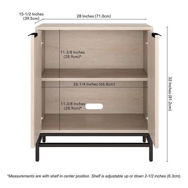 Hailey Home Montello 28 W x 32 H x 16-in D Alder White Rectangular Accent Cabinet Sideboard
