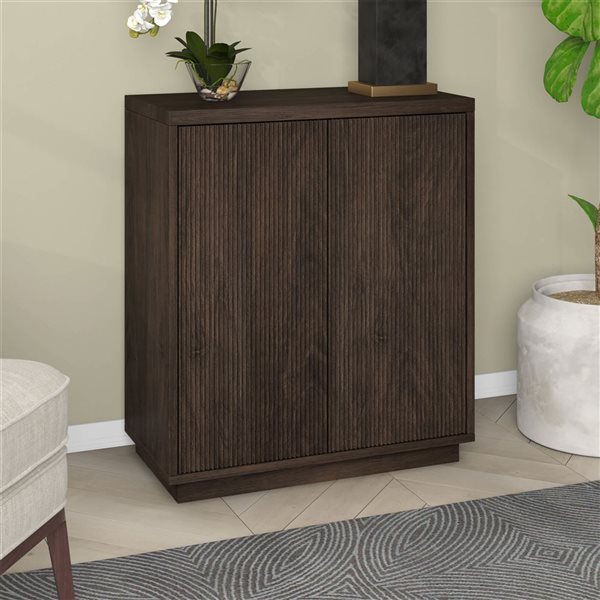 Hailey Home Alston 28 W x 32 H x 14-in D Alder Brown Rectangular Accent Cabinet Sideboard