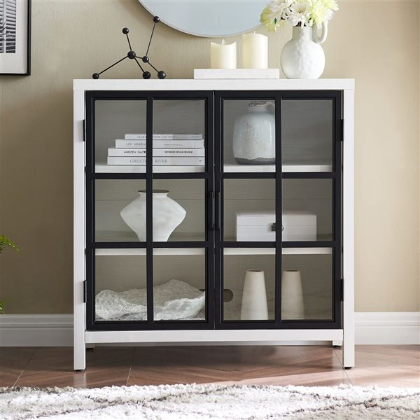 Hailey Home Bennett 32 W x 32 H x 14-in D White Rectangular Accent Cabinet Sideboard