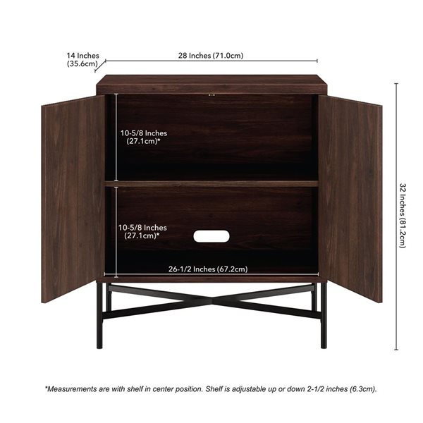 Hailey Home Alston 28 W x 32 H x 14-in D Satin Walnut Rectangular Accent Cabinet Sideboard