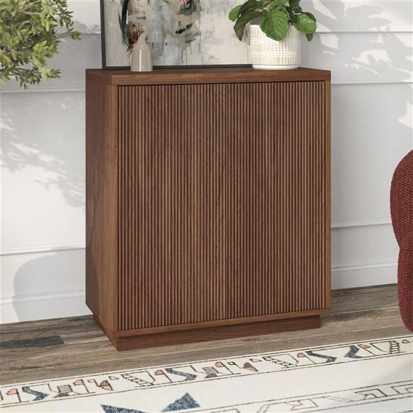 Hailey Home Alston 28 W x 32 H x 14-in D Satin Walnut Rectangular Accent Cabinet Sideboard