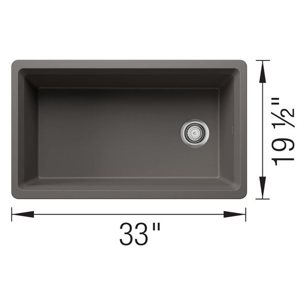 BLANCO Inteos Silgranit 33-in Single Bowl Reversible Undermount Workstation Kitchen Sink - Volcano Grey