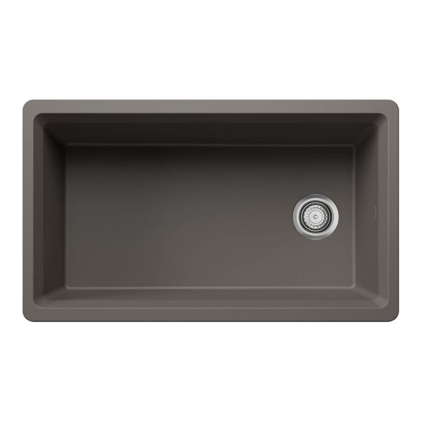 BLANCO Inteos Silgranit 33-in Single Bowl Reversible Undermount Workstation Kitchen Sink - Volcano Grey