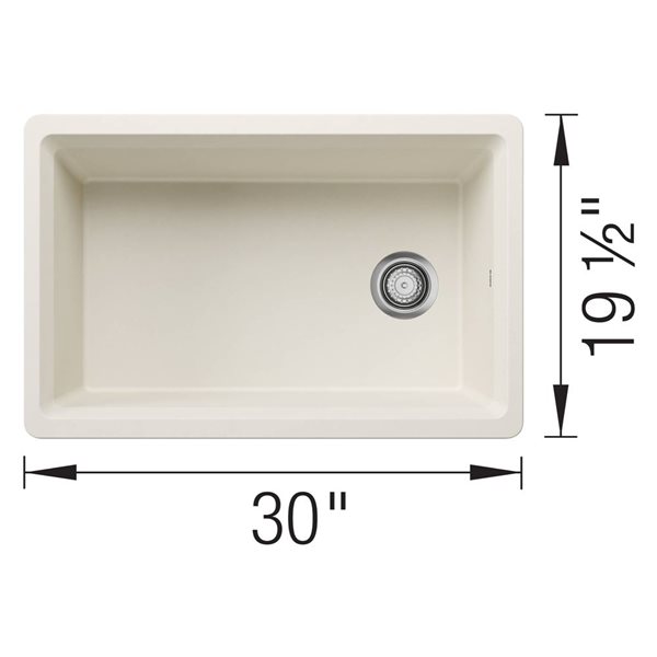 BLANCO Inteos Silgranit 30-in Single Bowl Reversible Undermount Workstation Kitchen Sink - Soft White