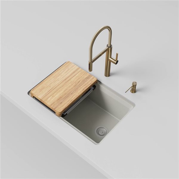 BLANCO Inteos Silgranit 30-in Single Bowl Reversible Undermount Workstation Kitchen Sink - Soft White