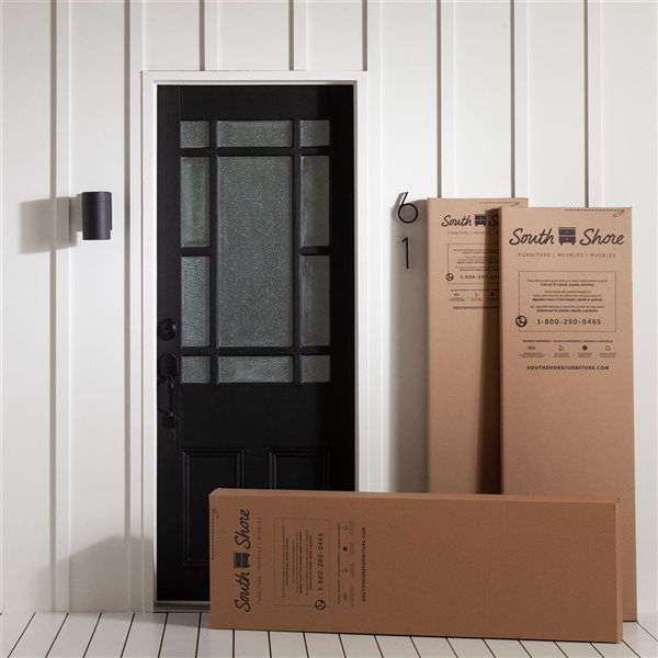 South Shore Furniture Fusion Pure White Full Storage Bed Frame w/ Bookcase Headboard