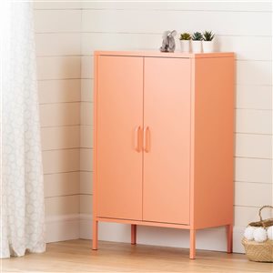 South Shore Furniture Crea 14 D x 42 H x 26-in W 8-Tier Freestanding Orange Metal 2-Door Accent Cabinet
