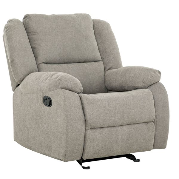 Primo International Amos 36-in W Grey Polyester Upholstered Rocker Recliner Armchair