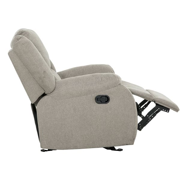 Primo International Amos 36-in W Grey Polyester Upholstered Rocker Recliner Armchair
