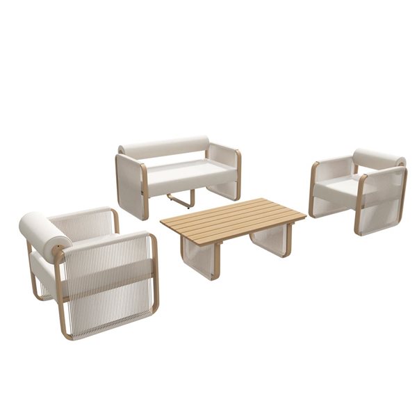 Sirio Astoria 4-Pcs Conversation Set w/ Aluminum Frame - Beige