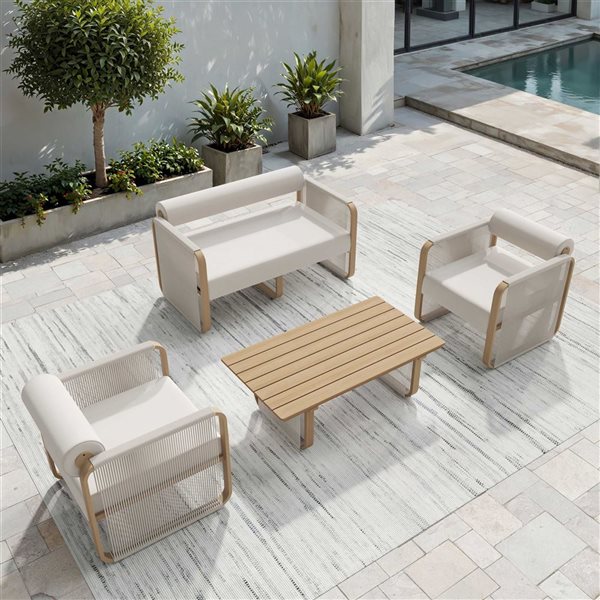 Sirio Astoria 4-Pcs Conversation Set w/ Aluminum Frame - Beige
