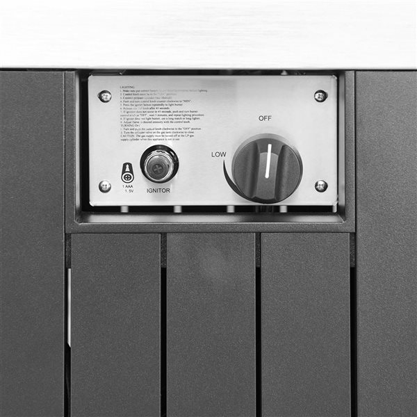 Sirio Colonial Fire Table for Liquid Propane - Aluminum - Black