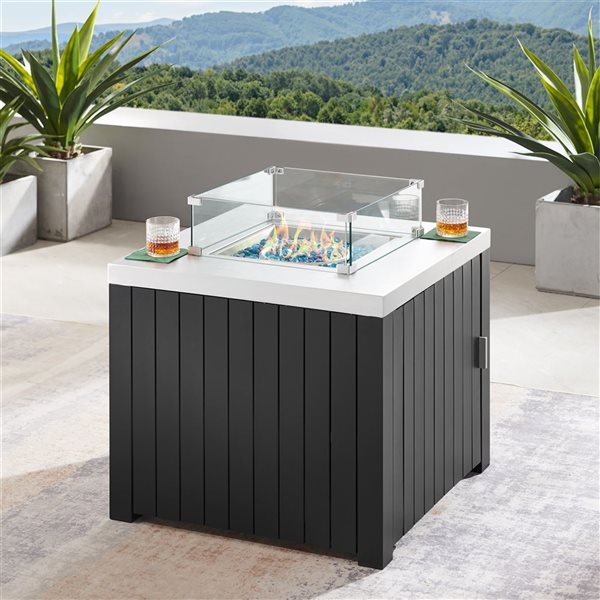 Sirio Colonial Fire Table for Liquid Propane - Aluminum - Black