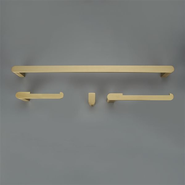 Globe Electric Portofino 4-Piece Matte Brass Bathroom Hardware Accessory Kit