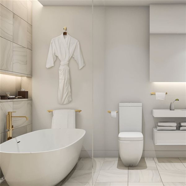 Globe Electric Portofino 4-Piece Matte Brass Bathroom Hardware Accessory Kit