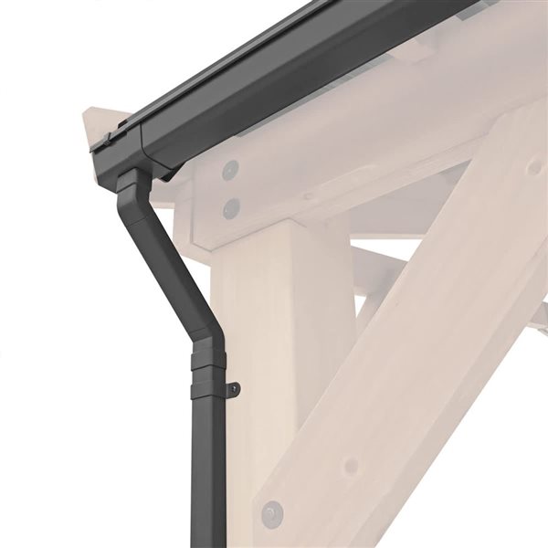 Yardistry 14 x 25-ft PVC Rain Gutter Kit with 4 Downspouts for Multi-Purpose Shade Structure