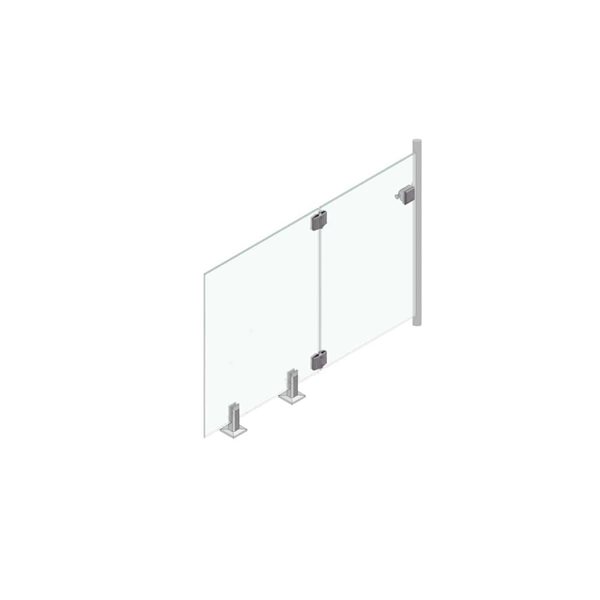 DIY Wholesale Glass Railings Glass Gate System w/ Holed Glass and Spigots