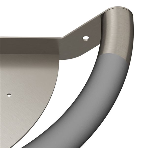 PULSE ShowerSpas Brushed Stainless Steel Wall-Mount Ergonomic Corner Grab Shower Bar